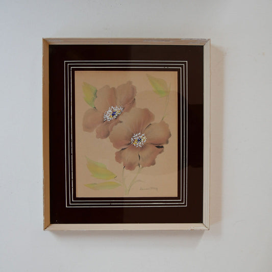Vintage Wild Rose Watercolor Print, Janie May, Wild Rose Watercolor, Vintage Watercolor, Vintage Janice May, Vintage Floral Watercolor