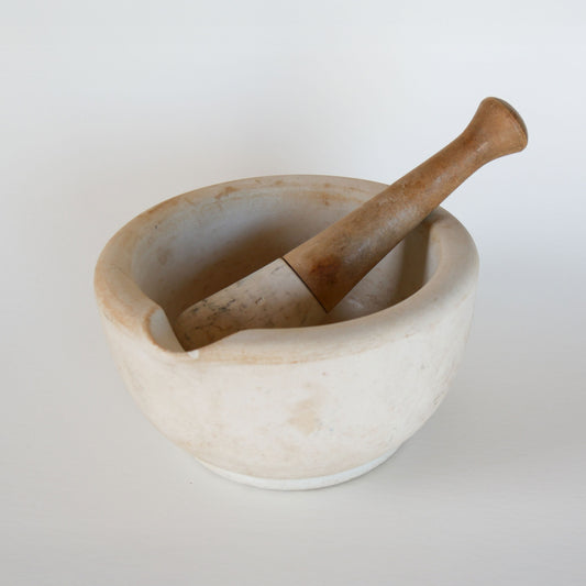 Large Antique T.P. Co. Apothecary Mortar and Pestle, Primitive Kitchen Decor, Antique Mortar and Pestle, Antique Stoneware Mortar and Pestle, Vintage Mortar and Pestle Vintage Kitchen DEcor