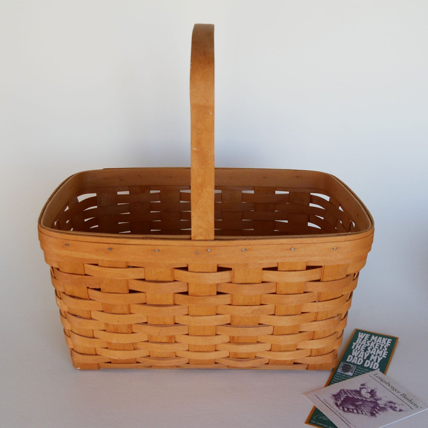 Longaberger Large Spring Basket, Vintage Longaberger Basket, Vintage Longaberger Market Basket, Vintage Wicker Basket Decor, Vintage Wicker Decor