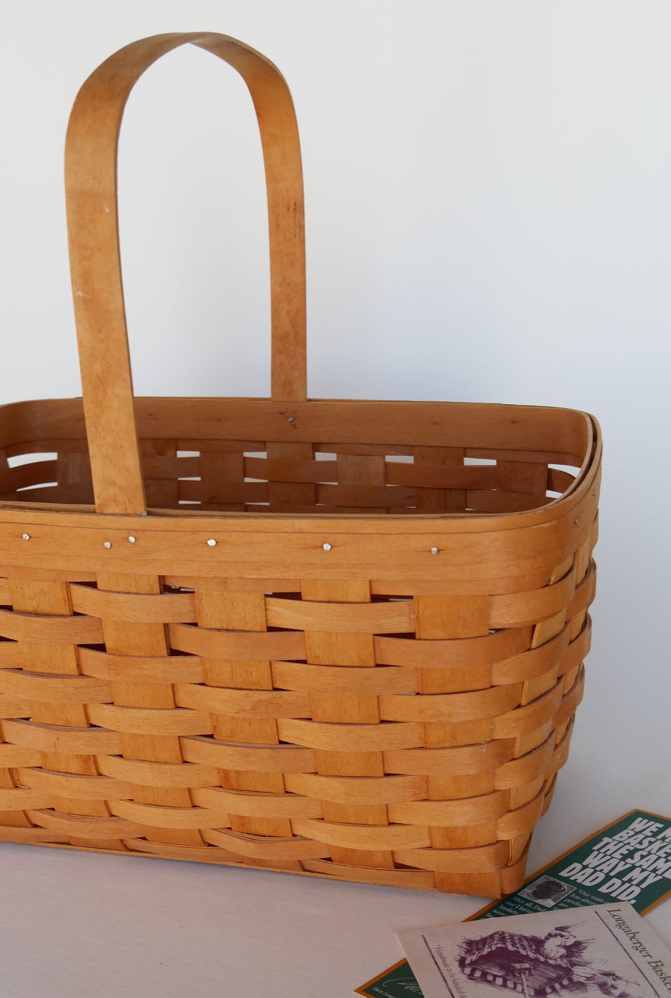 Longaberger Large Spring Basket, Vintage Longaberger Basket, Vintage Longaberger Market Basket, Vintage Wicker Basket Decor, Vintage Wicker Decor