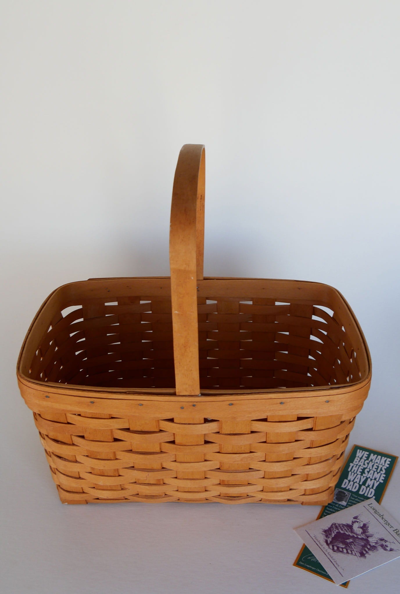 Longaberger Large Spring Basket, Vintage Longaberger Basket, Vintage Longaberger Market Basket, Vintage Wicker Basket Decor, Vintage Wicker Decor