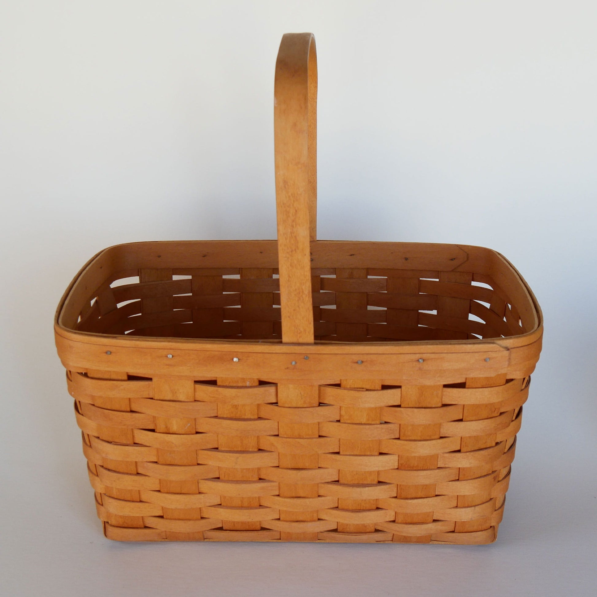 Longaberger Large Spring Basket, Vintage Longaberger Basket, Vintage Longaberger Market Basket, Vintage Wicker Basket Decor, Vintage Wicker Decor