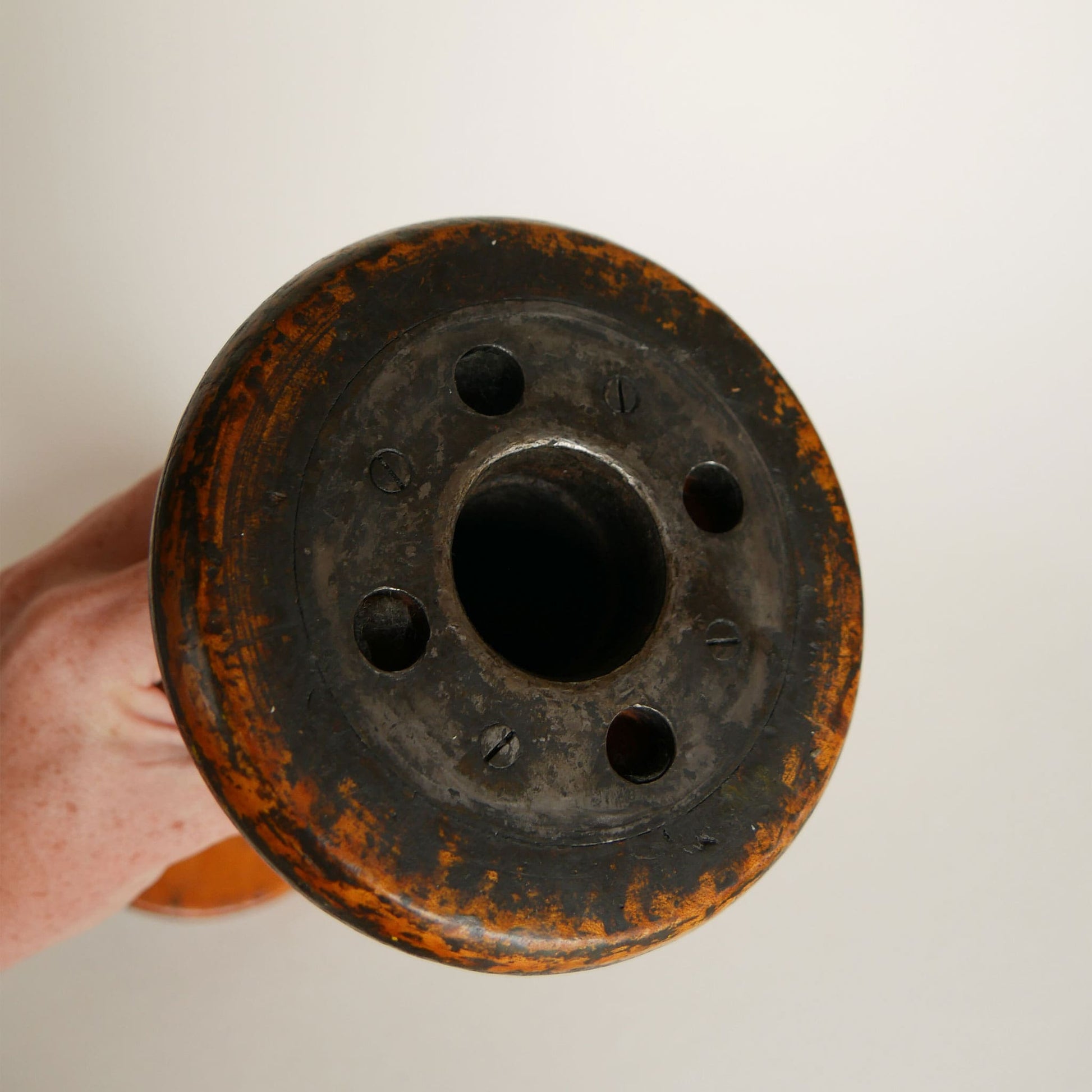 Vintage Wood Bobbin Spool, Large Primitive Bobbin Spool, Vintage Wood Thread Spool