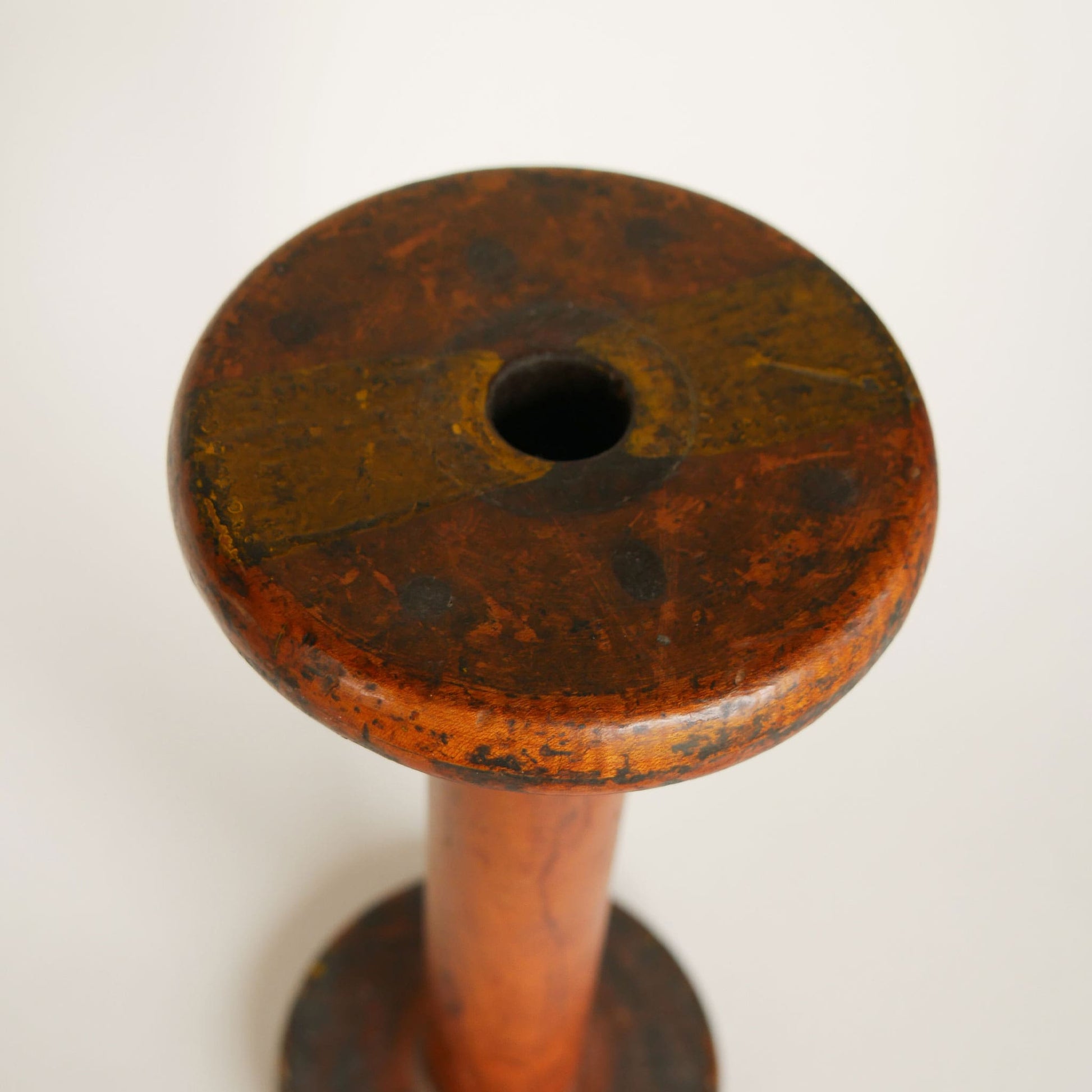 Vintage Wood Bobbin Spool, Large Primitive Bobbin Spool, Vintage Wood Thread Spool