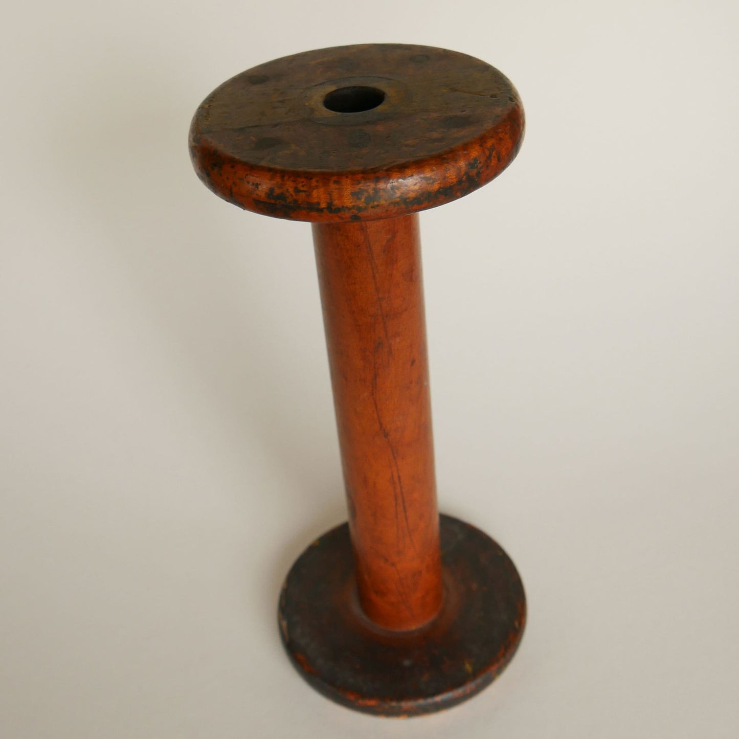 Vintage Wood Bobbin Spool, Large Primitive Bobbin Spool, Vintage Wood Thread Spool