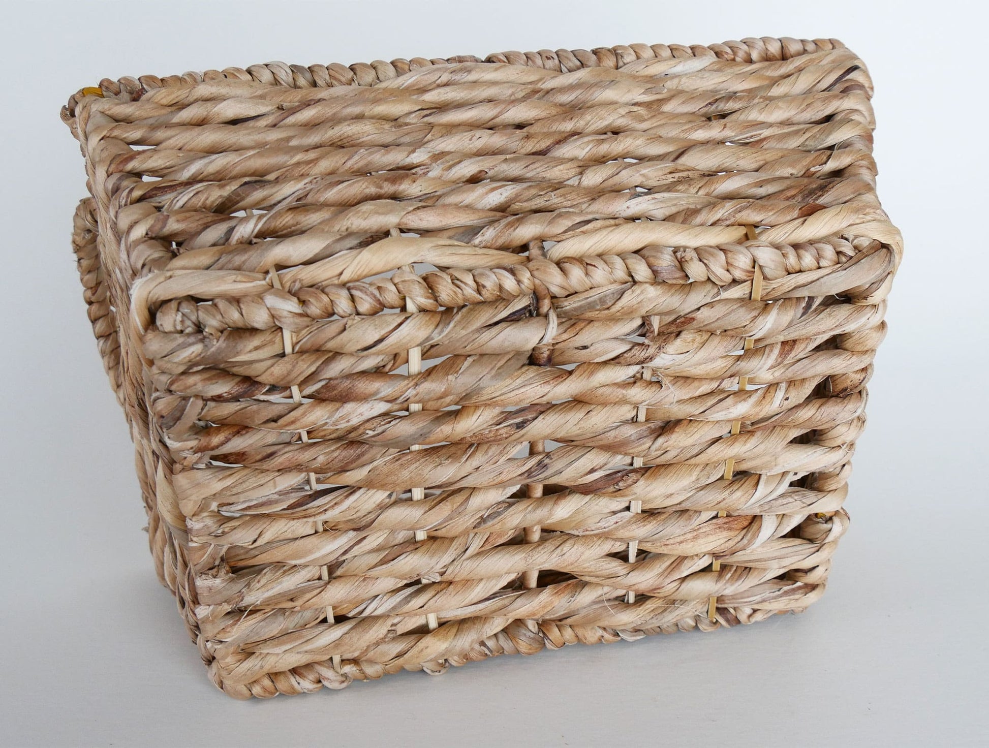 Rectangle Seagrass Wicker Basket with Handles, Vintage Wicker Basket, Vintage Home Decor