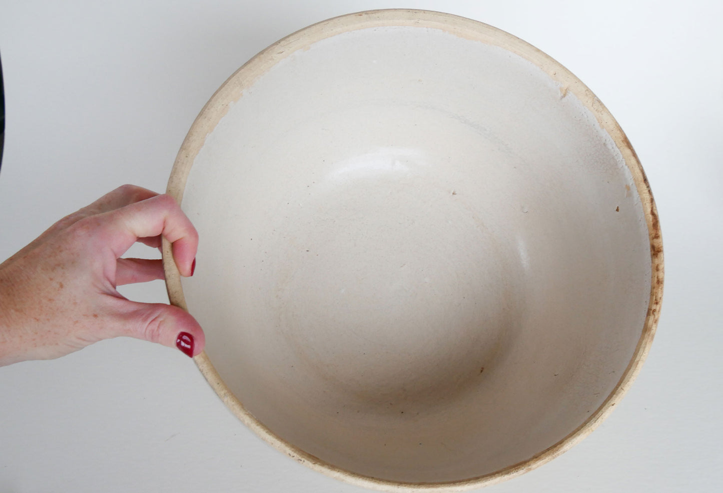 Vintage Crock Bowl, Stoneware Bowl, Salt Glazed Crock Bowl, Vintage Stoneware Bread Bowl, Vintage Kitchen Decor, Primitive Stoneware