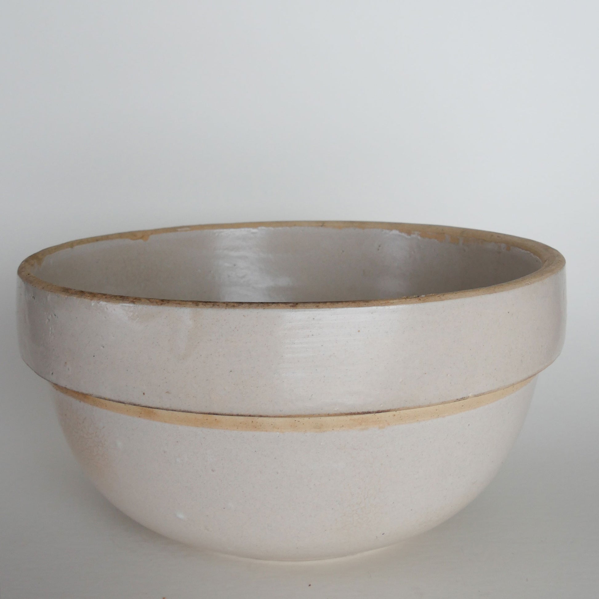 Vintage Crock Bowl, Stoneware Bowl, Salt Glazed Crock Bowl, Vintage Stoneware Bread Bowl, Vintage Kitchen Decor, Primitive Stoneware