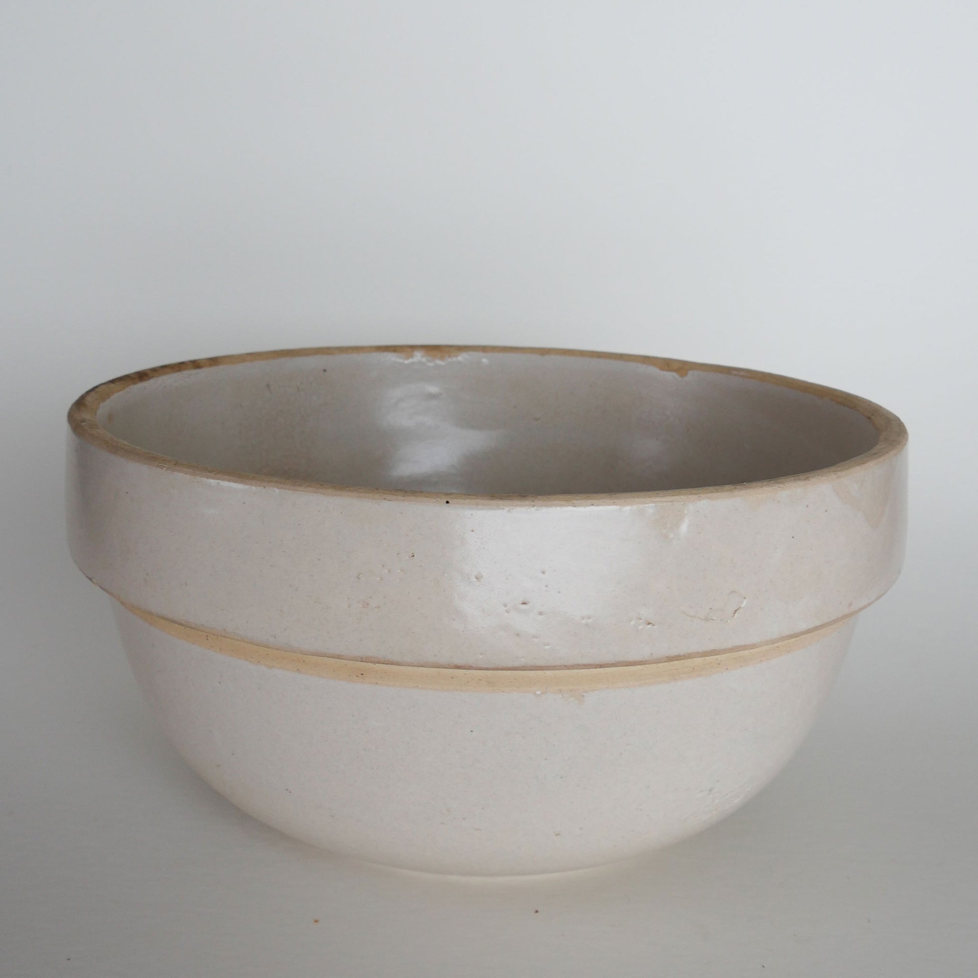 Vintage Crock Bowl, Stoneware Bowl, Salt Glazed Crock Bowl, Vintage Stoneware Bread Bowl, Vintage Kitchen Decor, Primitive Stoneware