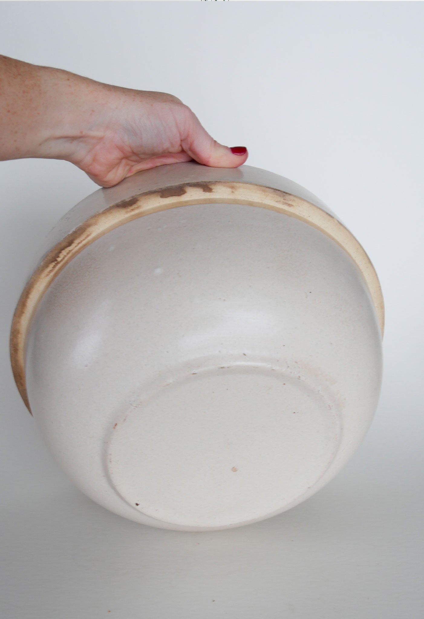 Vintage Crock Bowl, Stoneware Bowl, Salt Glazed Crock Bowl, Vintage Stoneware Bread Bowl, Vintage Kitchen Decor, Primitive Stoneware