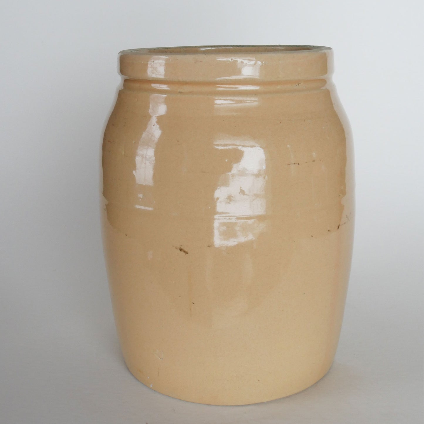 Vintage Tan Stoneware Crock, Farmhouse Stoneware, Vintage Stoneware Crock, Vintage Farmhouse Kitchen Crock, Vintage Home Decor