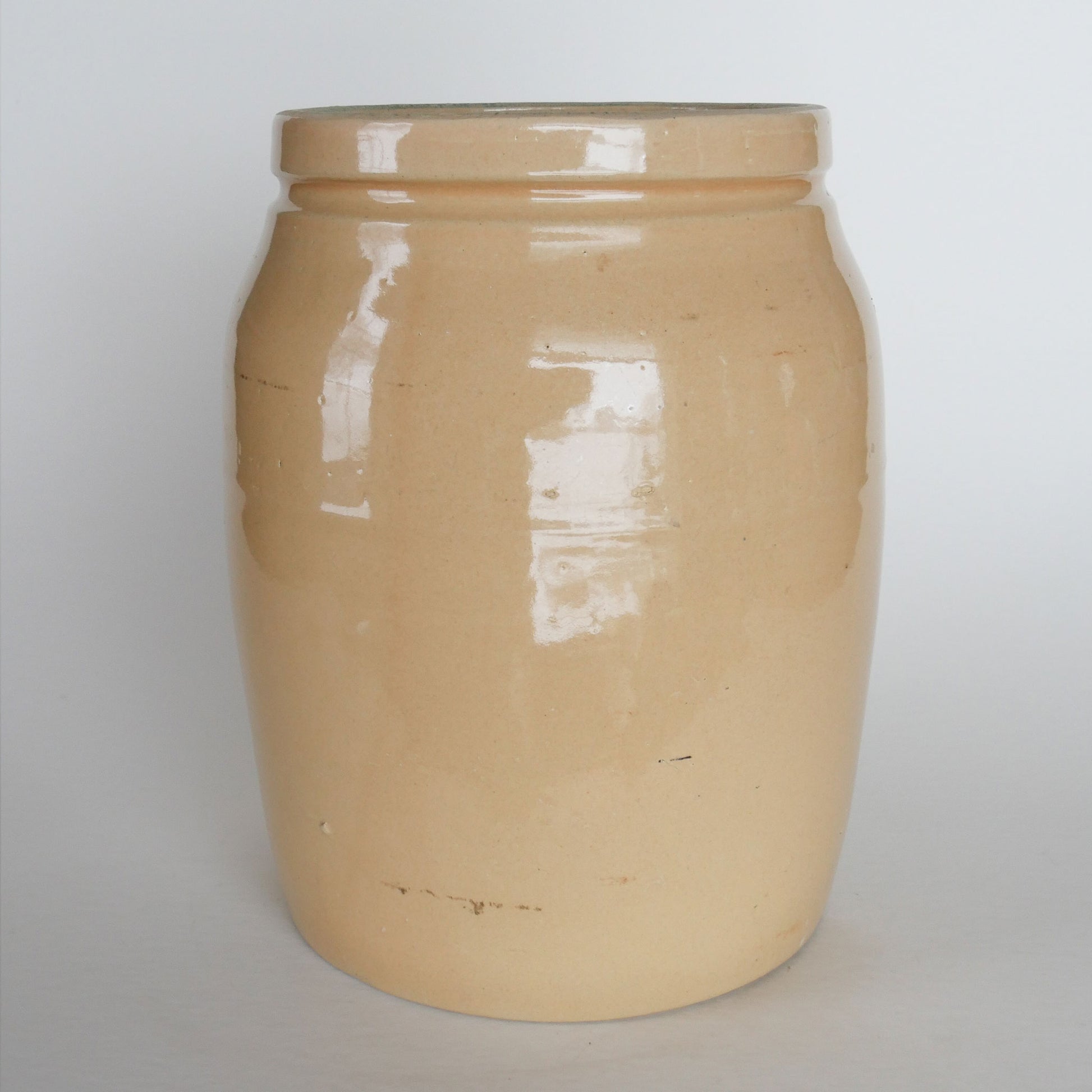 Vintage Tan Stoneware Crock, Farmhouse Stoneware, Vintage Stoneware Crock, Vintage Farmhouse Kitchen Crock, Vintage Home Decor