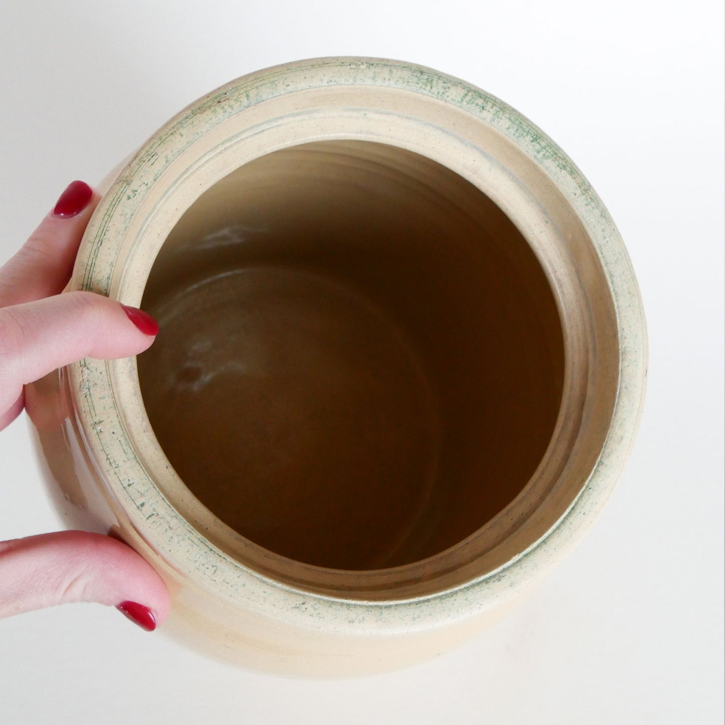 Vintage Tan Stoneware Crock, Farmhouse Stoneware, Vintage Stoneware Crock, Vintage Farmhouse Kitchen Crock, Vintage Home Decor