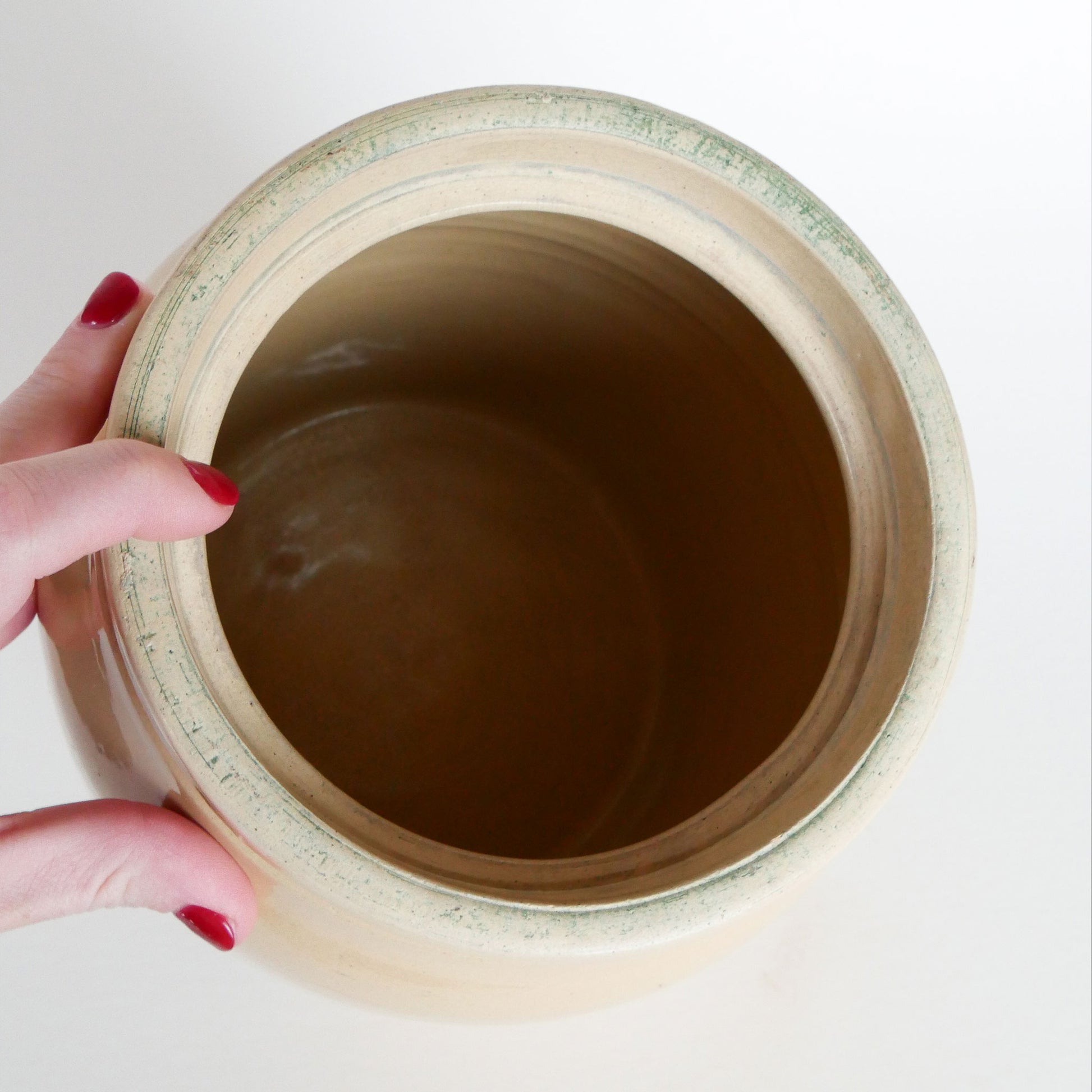 Vintage Tan Stoneware Crock, Farmhouse Stoneware, Vintage Stoneware Crock, Vintage Farmhouse Kitchen Crock, Vintage Home Decor