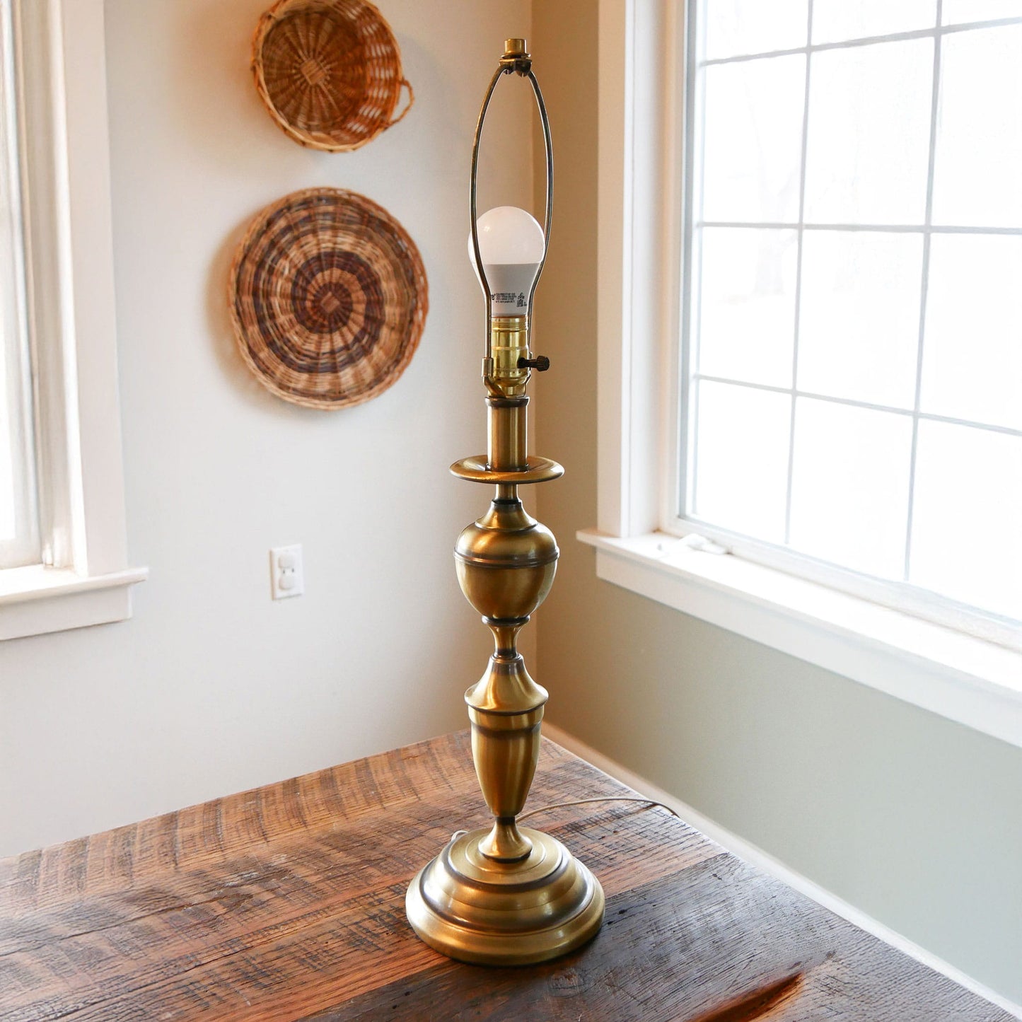 29in Vintage Brass Table Lamp, Vintage Brass Lamp, Vintage Lamp, Vintage Brass Decor, Vintage Home Decor