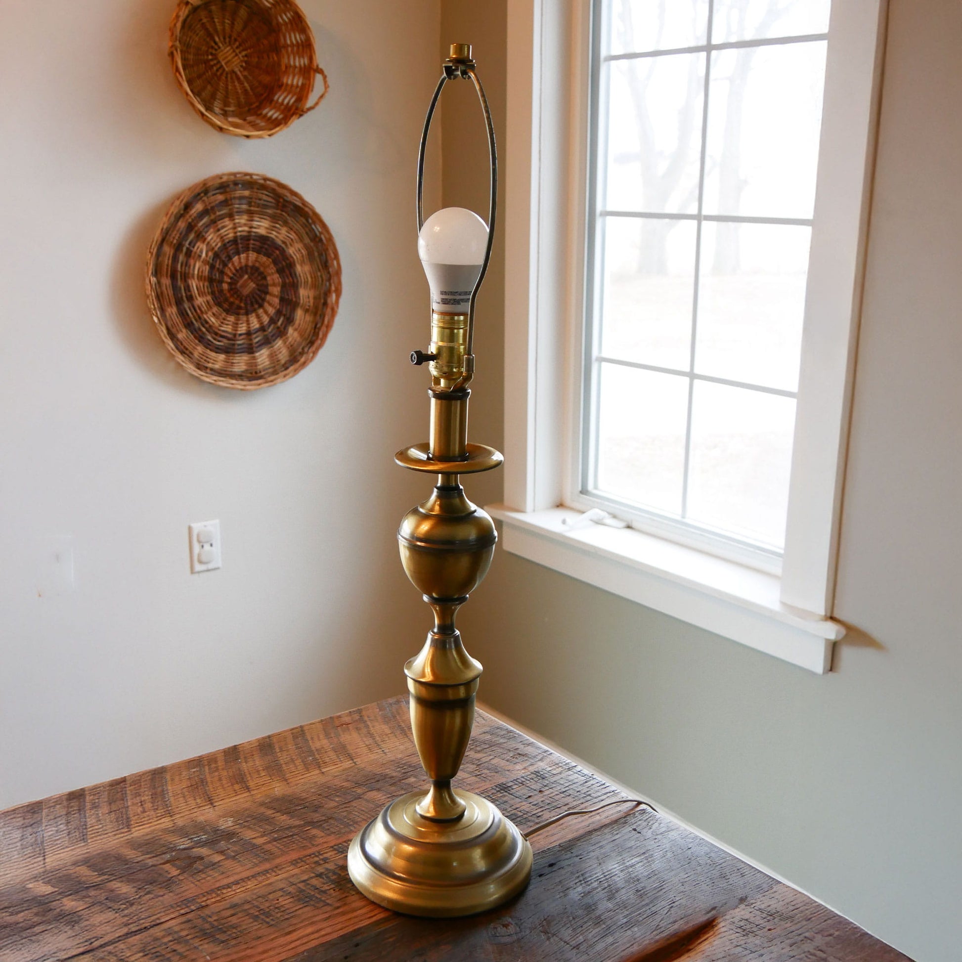 29in Vintage Brass Table Lamp, Vintage Brass Lamp, Vintage Lamp, Vintage Brass Decor, Vintage Home Decor