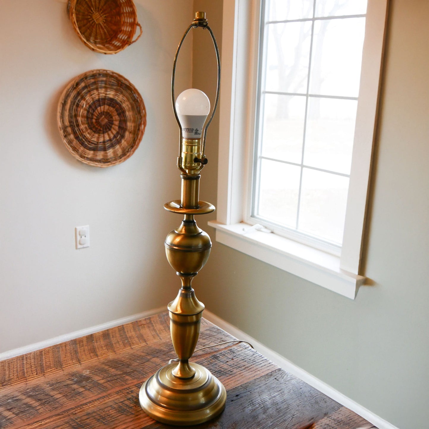 29in Vintage Brass Table Lamp, Vintage Brass Lamp, Vintage Lamp, Vintage Brass Decor, Vintage Home Decor