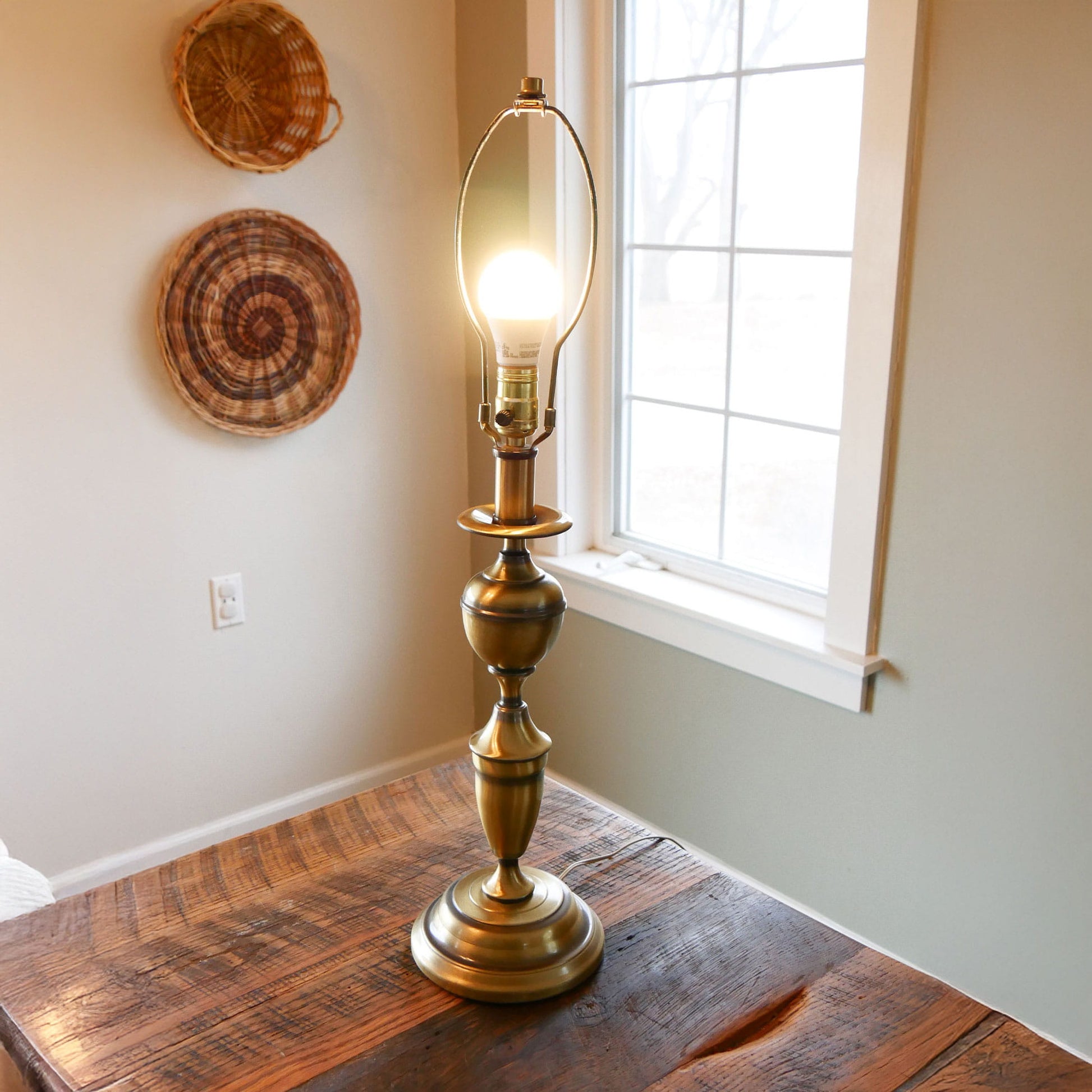 29in Vintage Brass Table Lamp, Vintage Brass Lamp, Vintage Lamp, Vintage Brass Decor, Vintage Home Decor