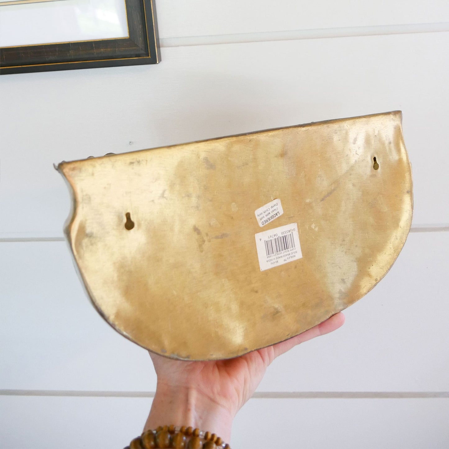 Large Vintage Brass Wall Planter Vintage BRass Wall Sconce Brass Wall Pocket Vintage BRass Wall DEcor