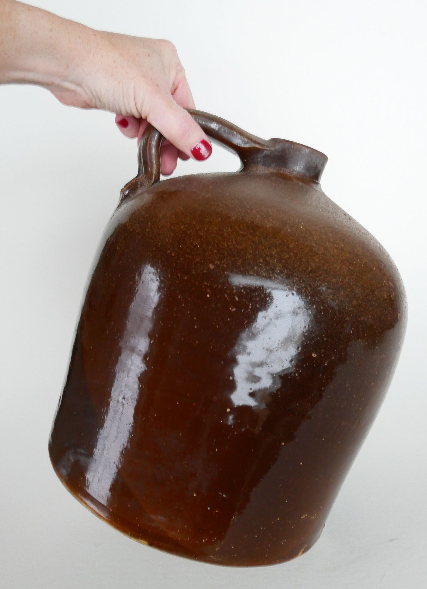 Vintage Brown Stoneware Jug, Vintage Salt Glazed Brown Crock, Vintage Stoneware Decor, Vintage Kitchen, Primitive Kitchen