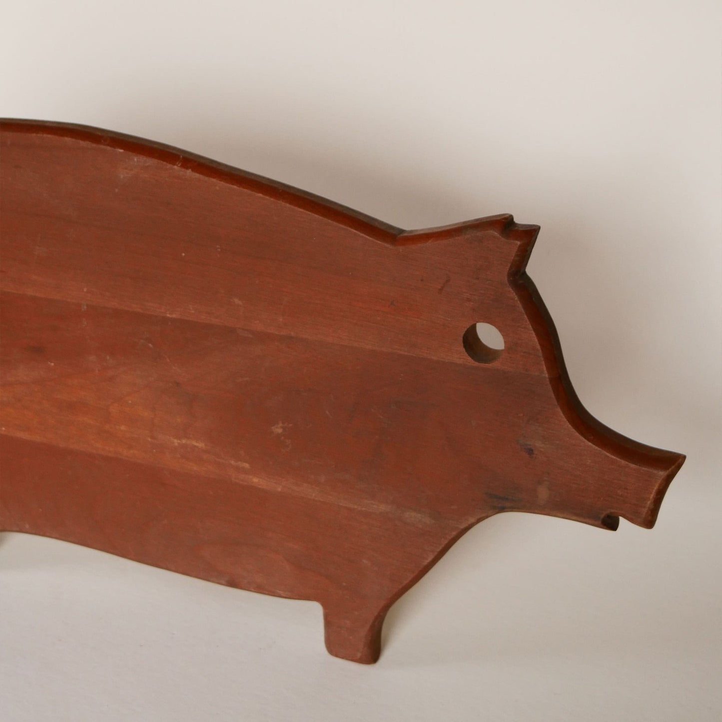 Vintage Pig Cutting Board, Large Dark Wood Pig Cutting Board, Vintage Farmhouse Kitchen Cutting Board
