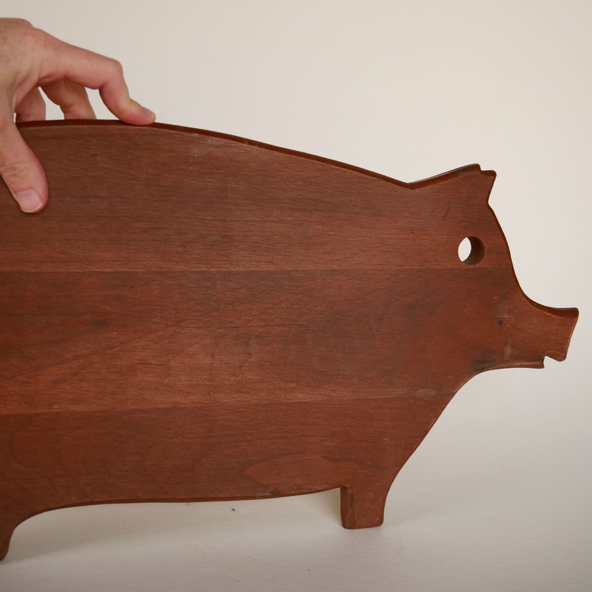 Vintage Pig Cutting Board, Large Dark Wood Pig Cutting Board, Vintage Farmhouse Kitchen Cutting Board