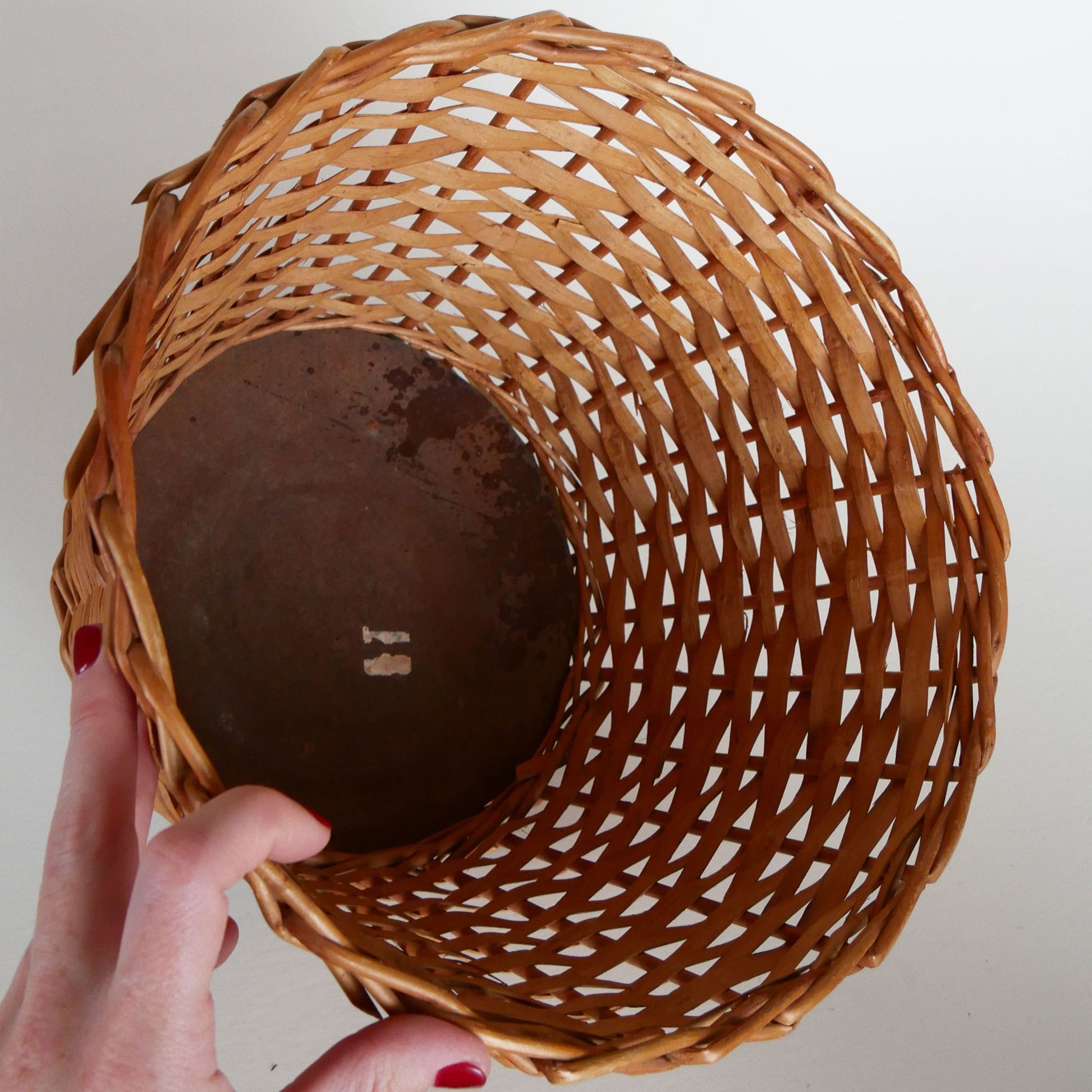 Vintage Wicker Plant Holder, Vintage Wicker Tree Stand, Vintage Wicker Basket, Basket Planter