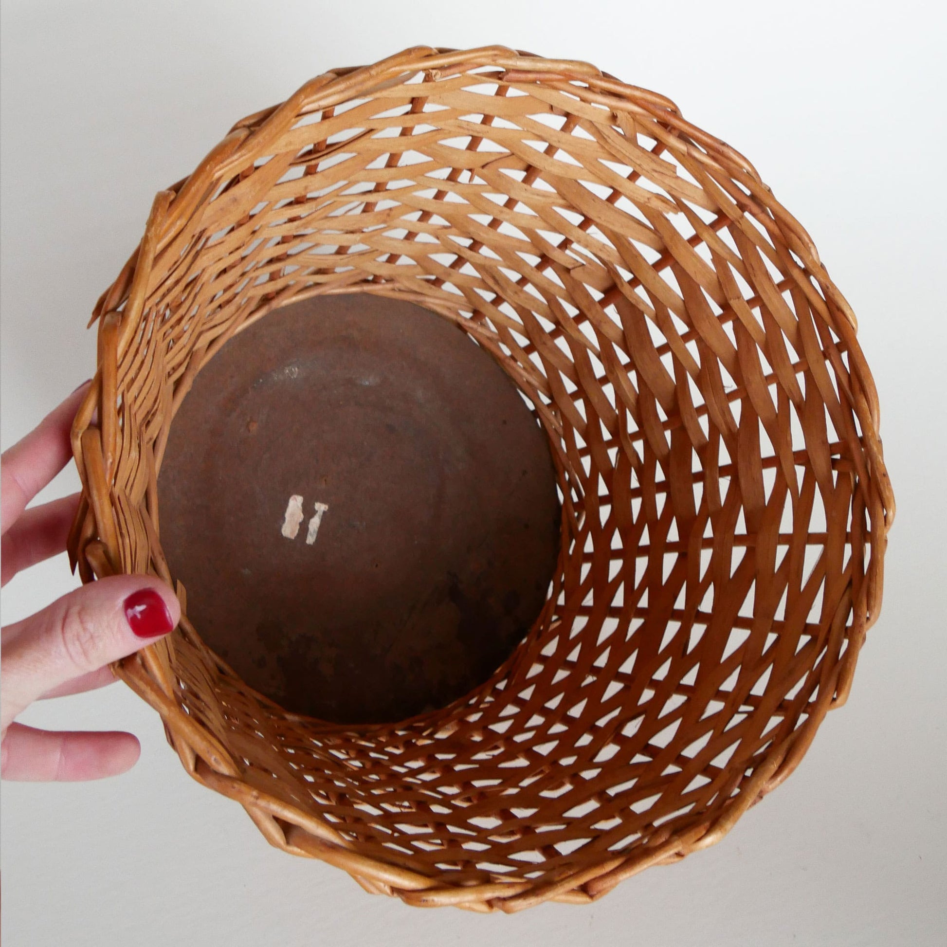 Vintage Wicker Plant Holder, Vintage Wicker Tree Stand, Vintage Wicker Basket, Basket Planter