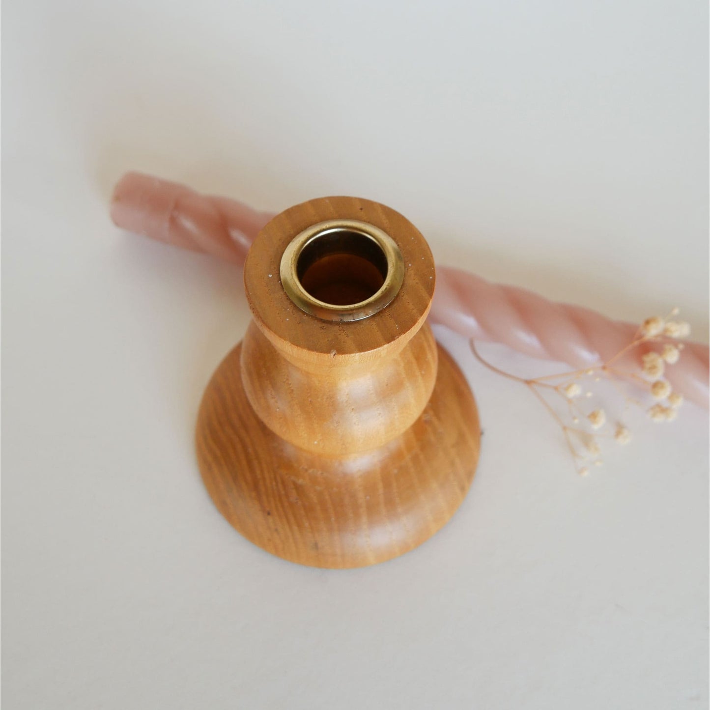 4in Light Wood Candlestick Holder, Farmhouse Wood Candlestick Holder, Wood Tapered Candlestick Holder