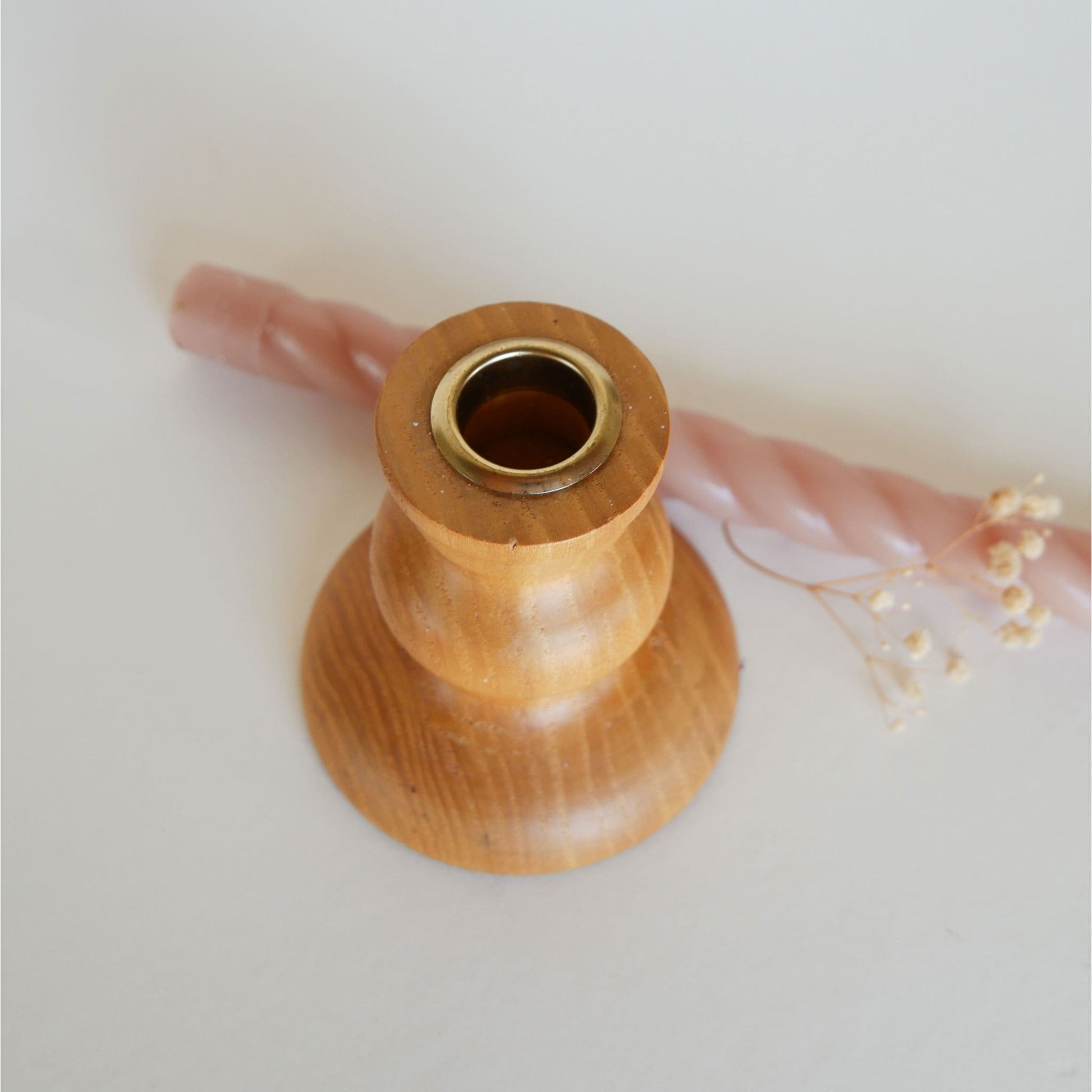 4in Light Wood Candlestick Holder, Farmhouse Wood Candlestick Holder, Wood Tapered Candlestick Holder