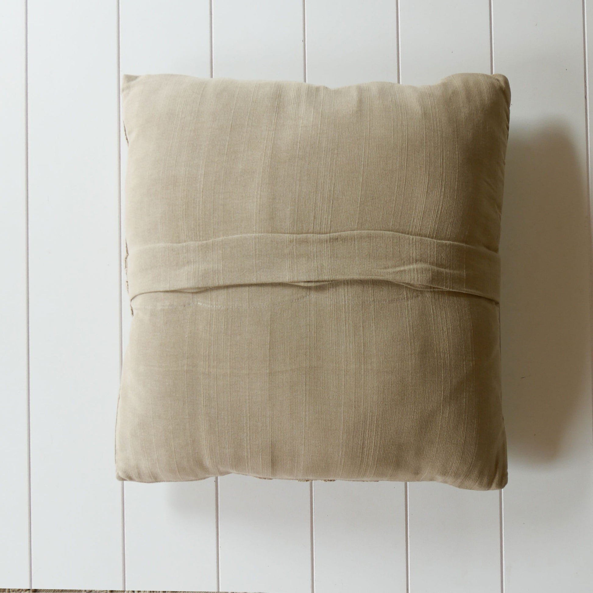Flax Beige Embroidered Pillow & Cover, Beige Embroidered Throw Pillow, Beige Embroidered Accent Pillow