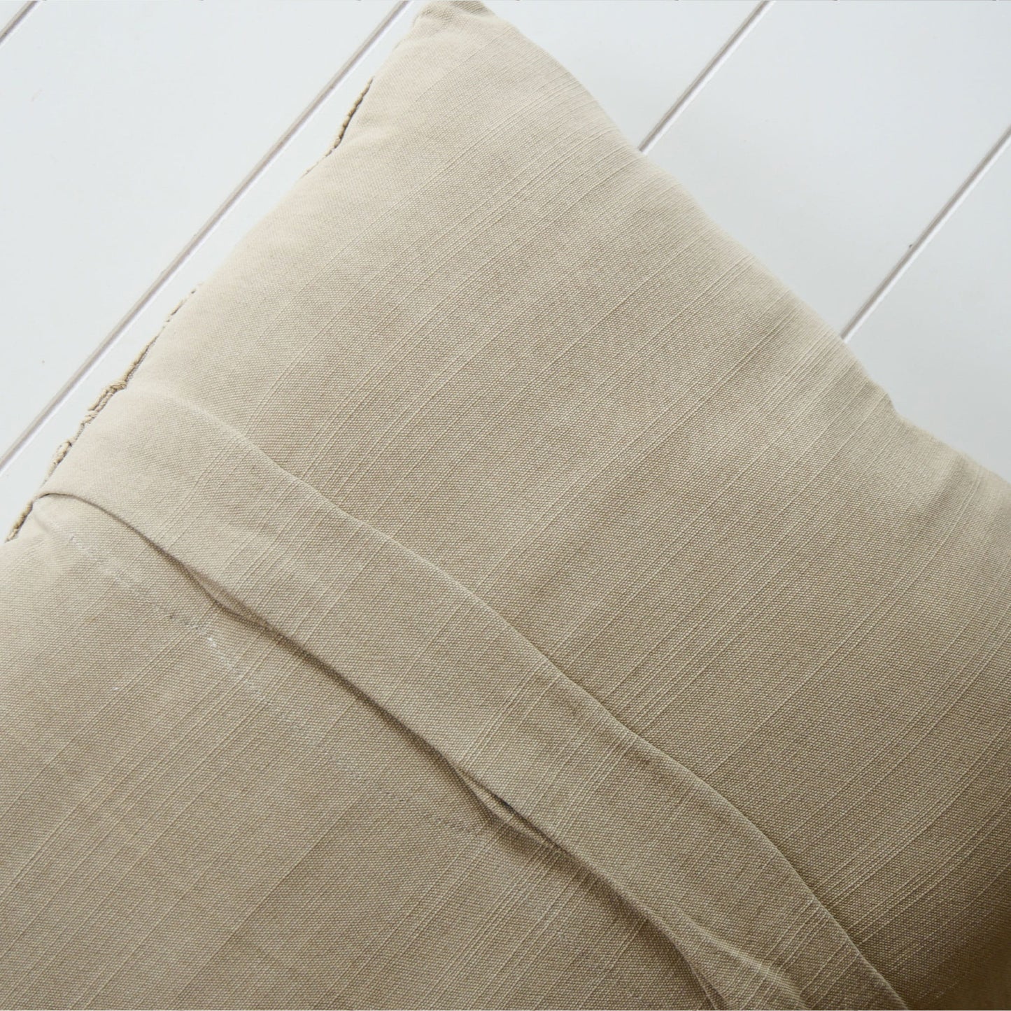 Flax Beige Embroidered Pillow & Cover, Beige Embroidered Throw Pillow, Beige Embroidered Accent Pillow