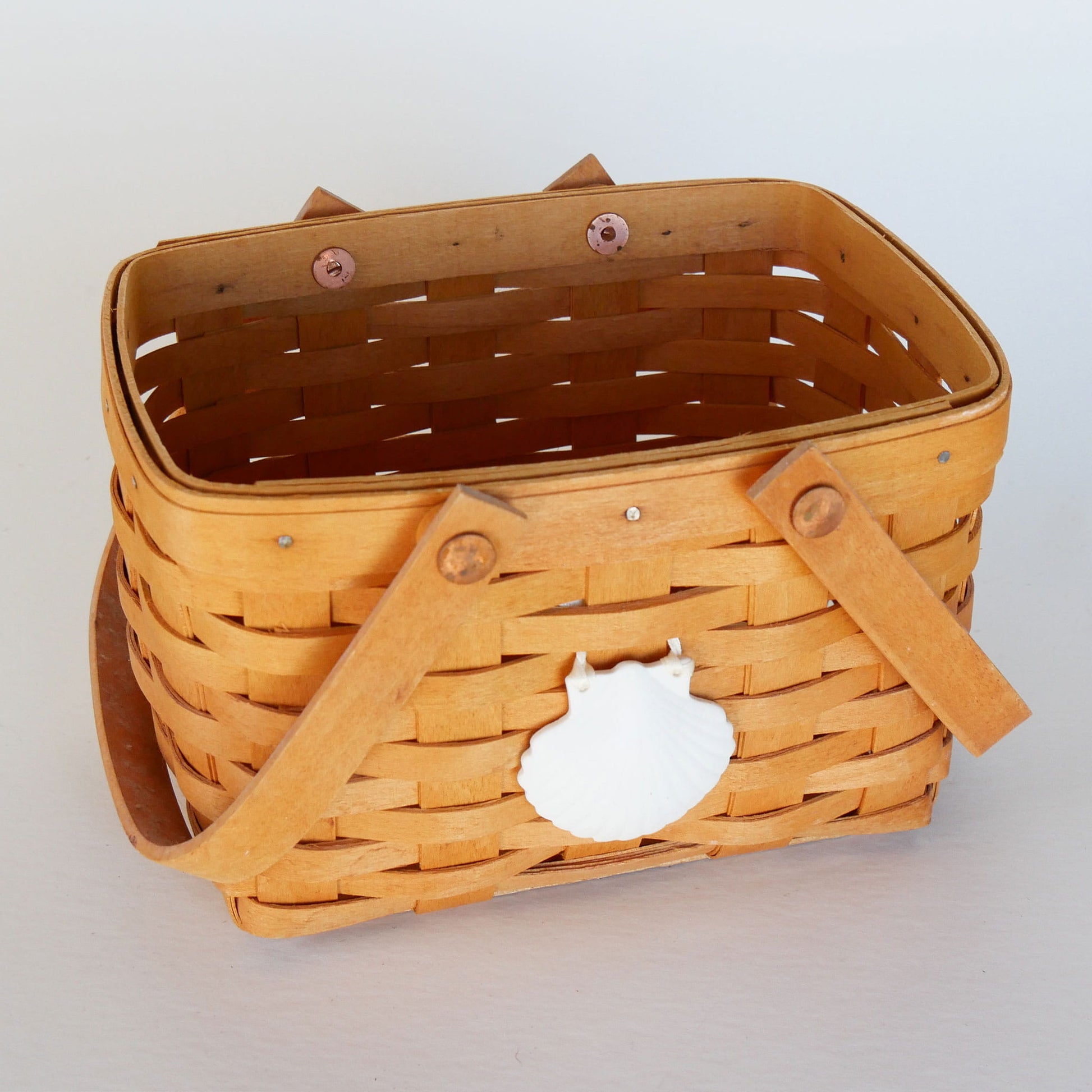 Longaberger Seaside Basket with Liner, Longaberger Seaside Basket, Vintage Longaberger Market Basket, Vintage Wicker Basket, Vintage Nautical Basket, Vintage Coastal Basket Decor, Vintage Home Decor