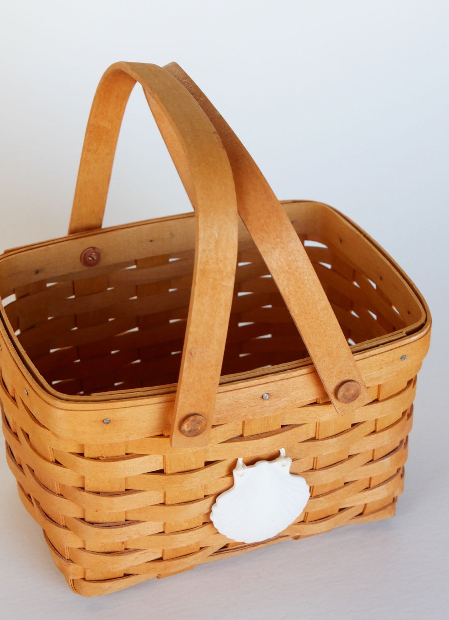 Longaberger Seaside Basket with Liner, Longaberger Seaside Basket, Vintage Longaberger Market Basket, Vintage Wicker Basket, Vintage Nautical Basket, Vintage Coastal Basket Decor, Vintage Home Decor