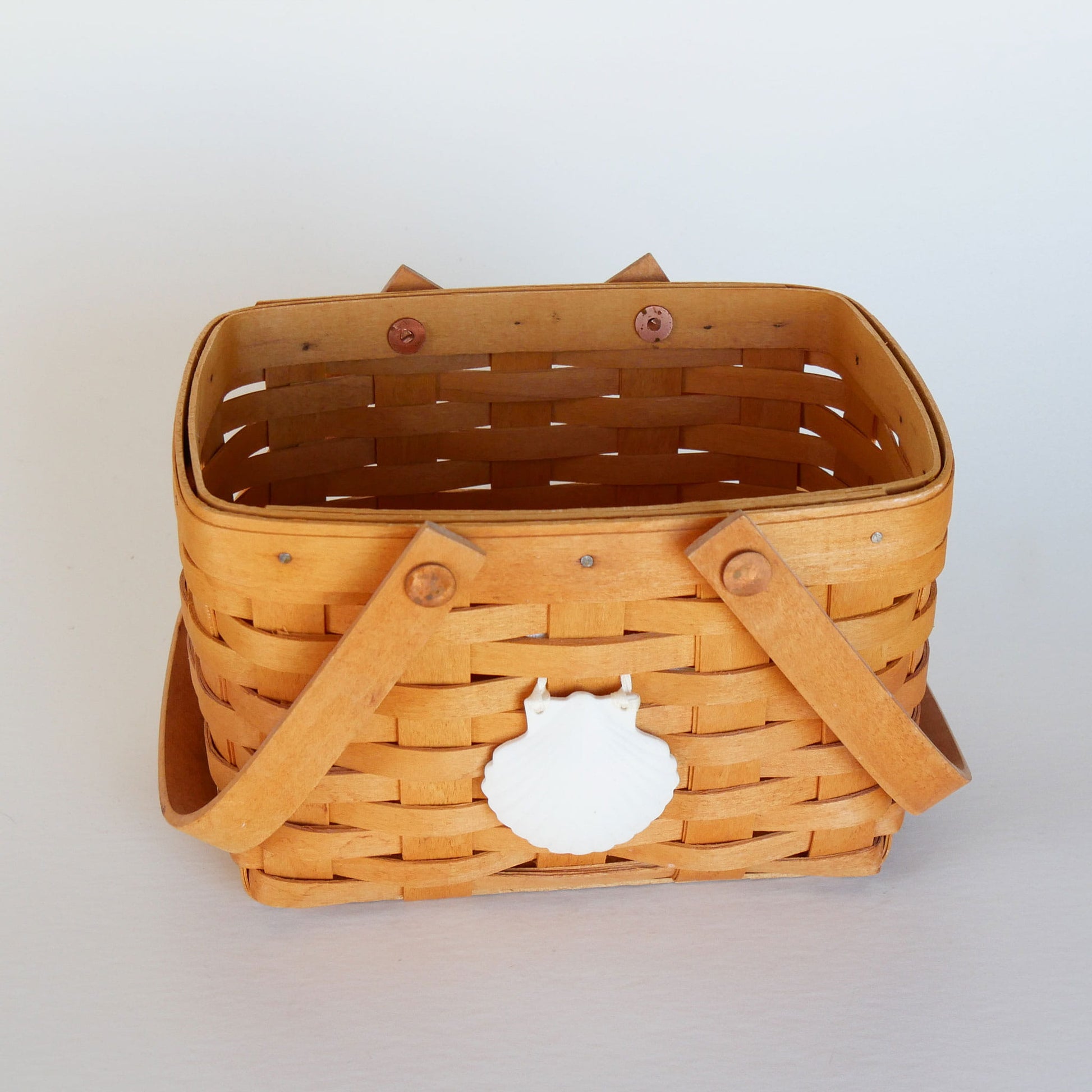 Longaberger Seaside Basket with Liner, Longaberger Seaside Basket, Vintage Longaberger Market Basket, Vintage Wicker Basket, Vintage Nautical Basket, Vintage Coastal Basket Decor, Vintage Home Decor