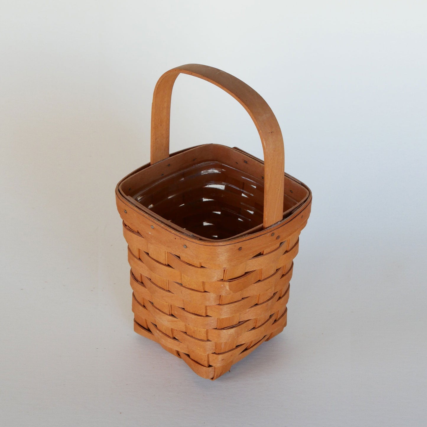11in Square Longaberger Peg Basket, Vintage Longaberger Peg Basket, Vintage Longaberger Basket, Vintage Wicker Basket, Vintage HOme Decor
