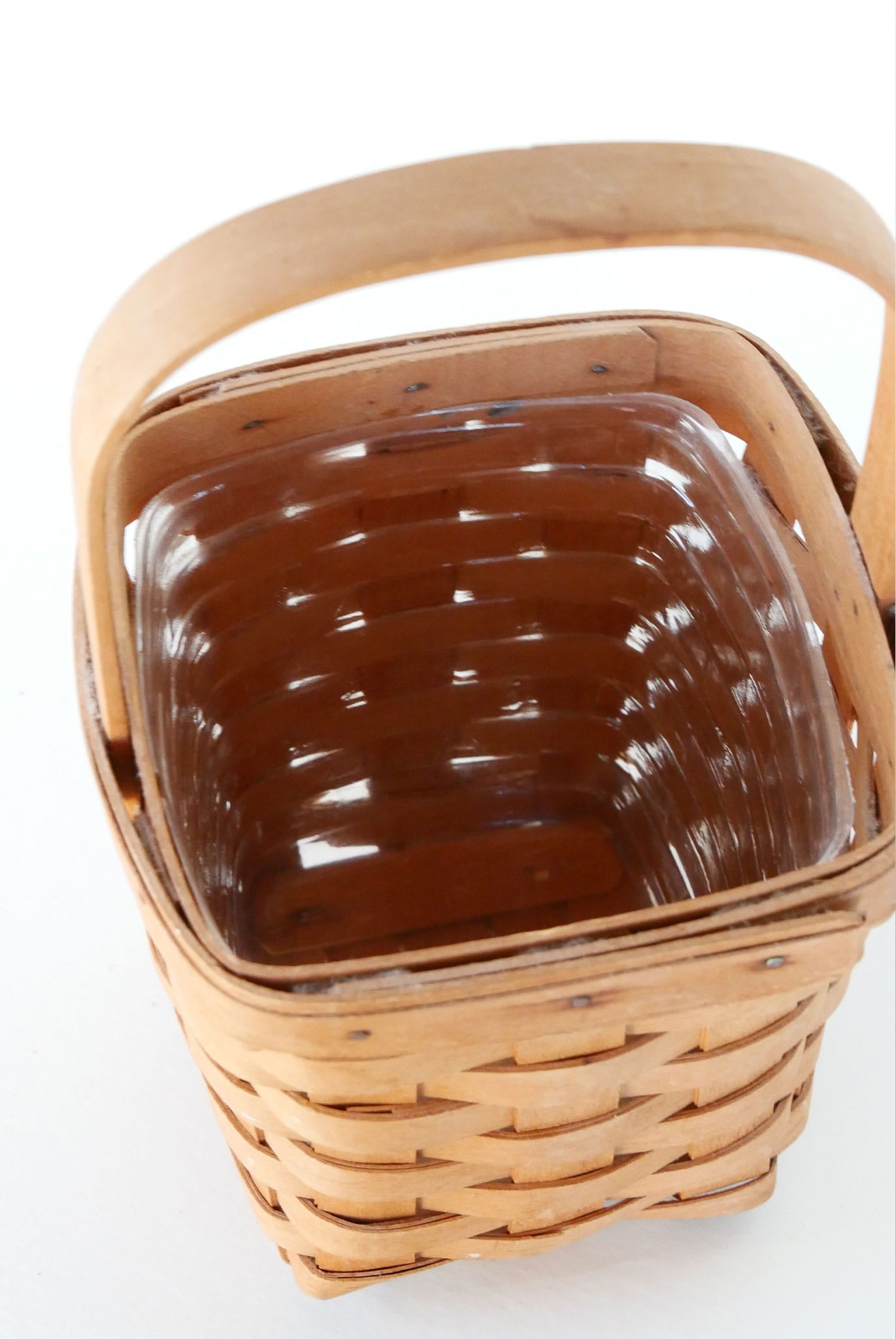 11in Square Longaberger Peg Basket, Vintage Longaberger Peg Basket, Vintage Longaberger Basket, Vintage Wicker Basket, Vintage HOme Decor