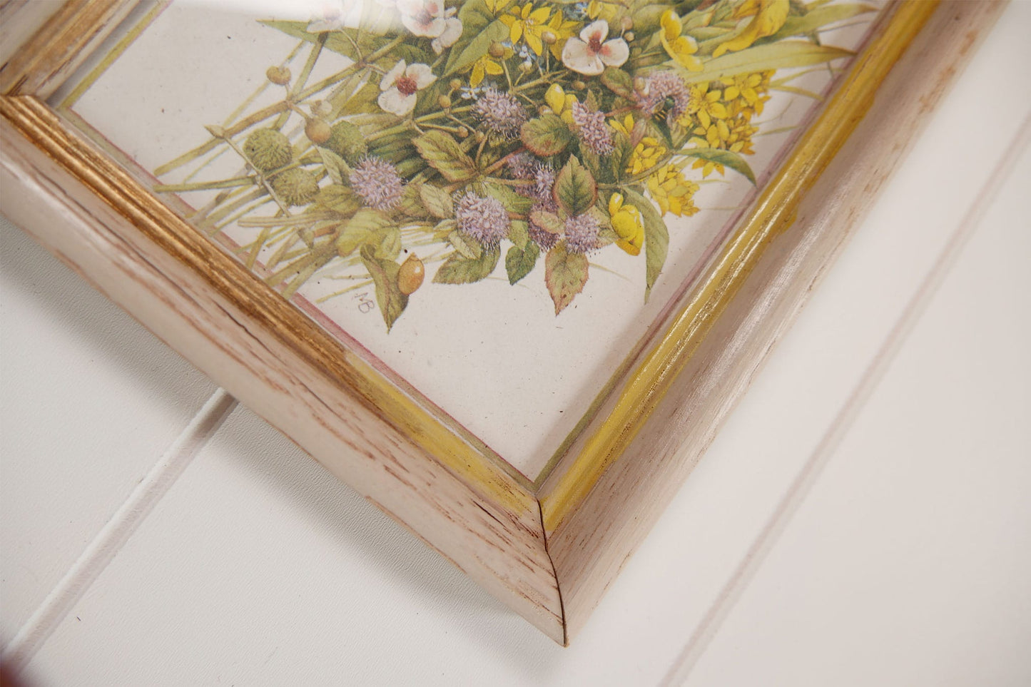 Marjolein Bastin Framed Vintage Artwork Wildflowers and Butterfly