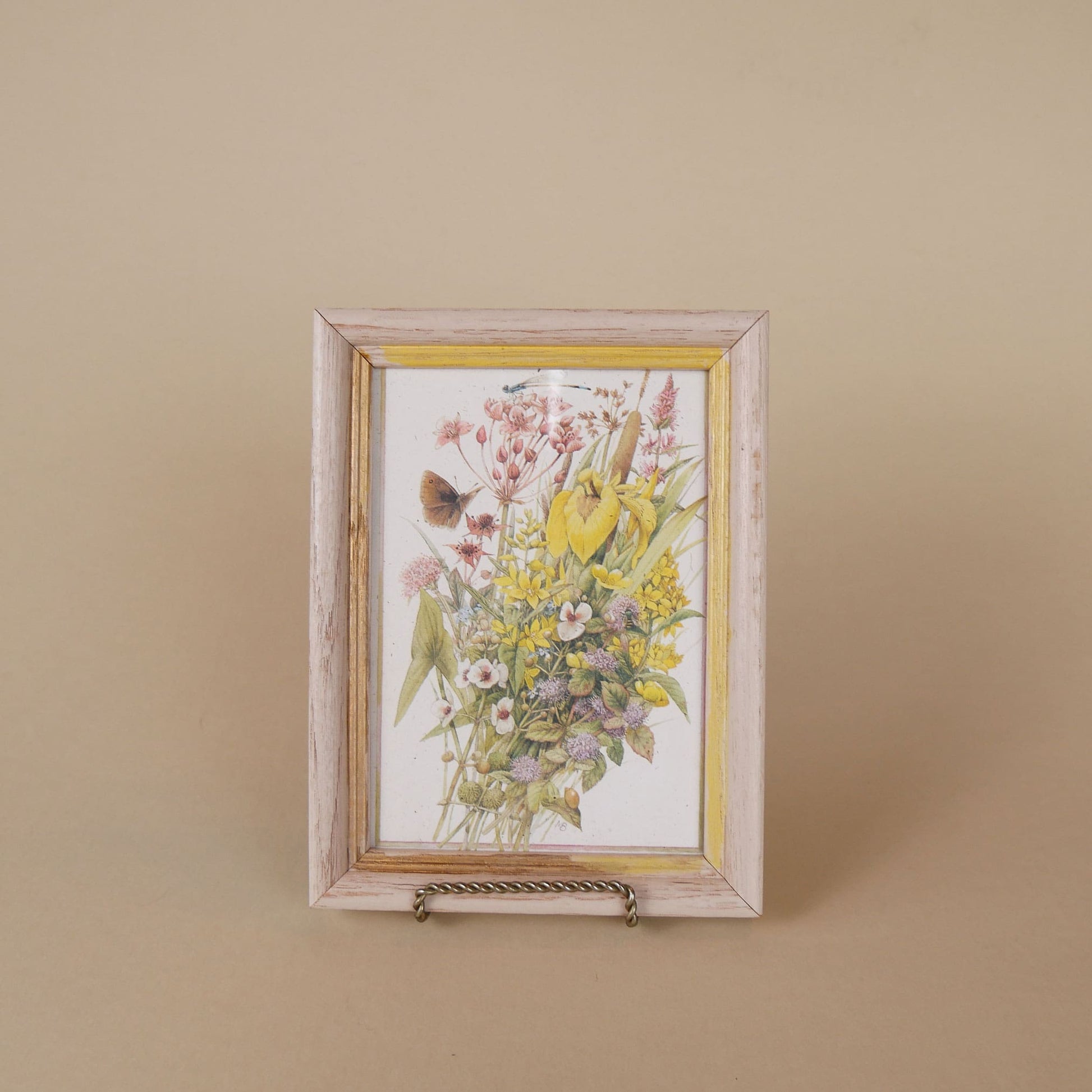 Marjolein Bastin Framed Vintage Artwork Wildflowers and Butterfly