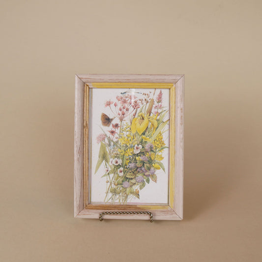 Marjolein Bastin Framed Vintage Artwork Wildflowers and Butterfly
