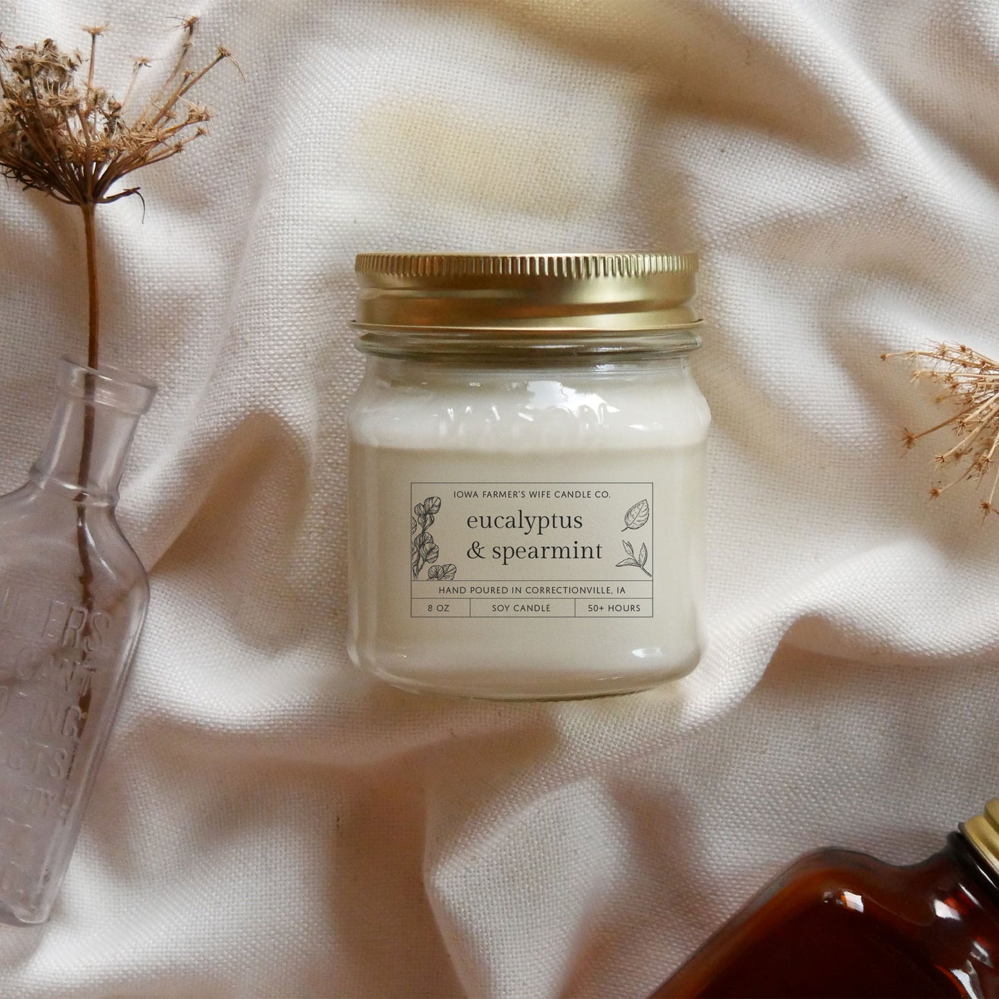 Eucalyptus & Spearmint Candle, Mason Jar