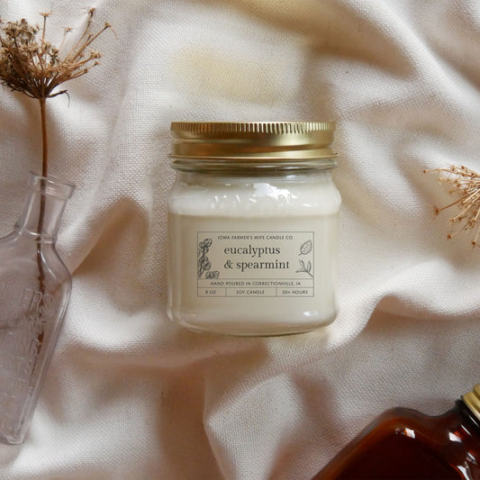 Eucalyptus & Spearmint Candle, Mason Jar