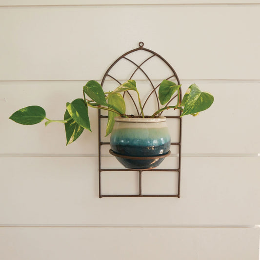 Metal Arch Shaped Wall Sconce, Arch Metal Plant Holder Wall Sconce, Plant Wall Decor, Farmhouse Metal Wall Sconce