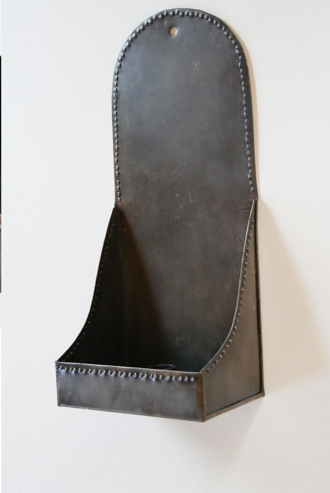 Metal Candlestick Holder Wall Sconce, Primitive Candlestick Holder, Vintage Metal Wall Pocker Candle holder, Primitive Wall Pocket Candle Holder
