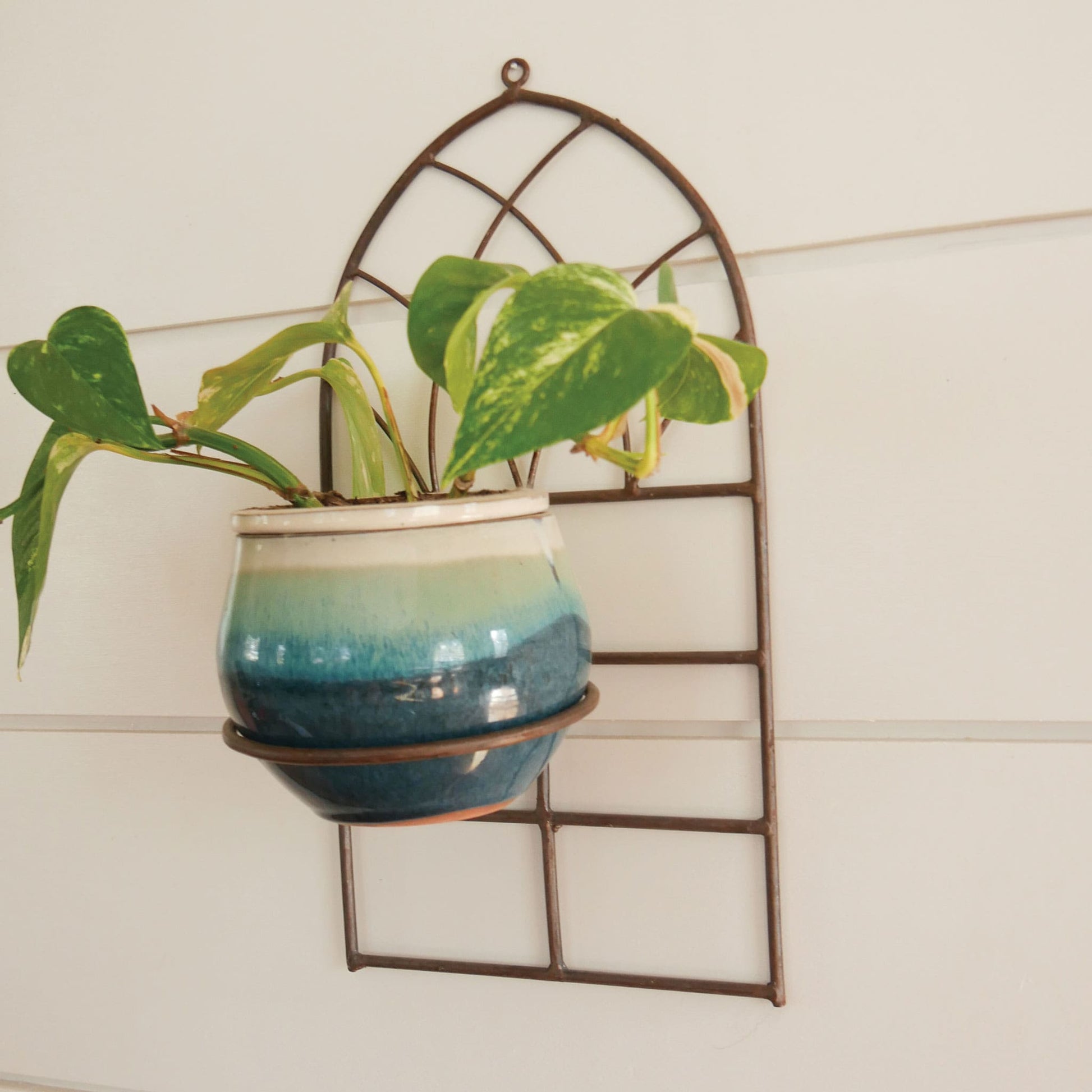 Metal Arch Shaped Wall Sconce, Arch Metal Plant Holder Wall Sconce, Plant Wall Decor, Farmhouse Metal Wall Sconce