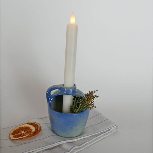 Mini Blue Handled Crock Planter, Vintage Crocks, Farmhouse Kitchen Decor, Mini Blue Crock