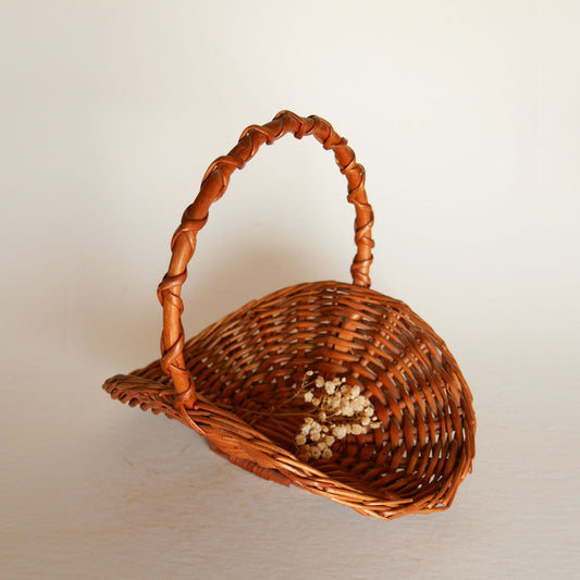 Mini Harvest Basket, Small Vintage Gathering Basket, Vintage Farmhouse Basket, Vintage Cottage Basket, Vintage Cottagecore Basket, Vintage Baskets, Vintage Handle Baskets