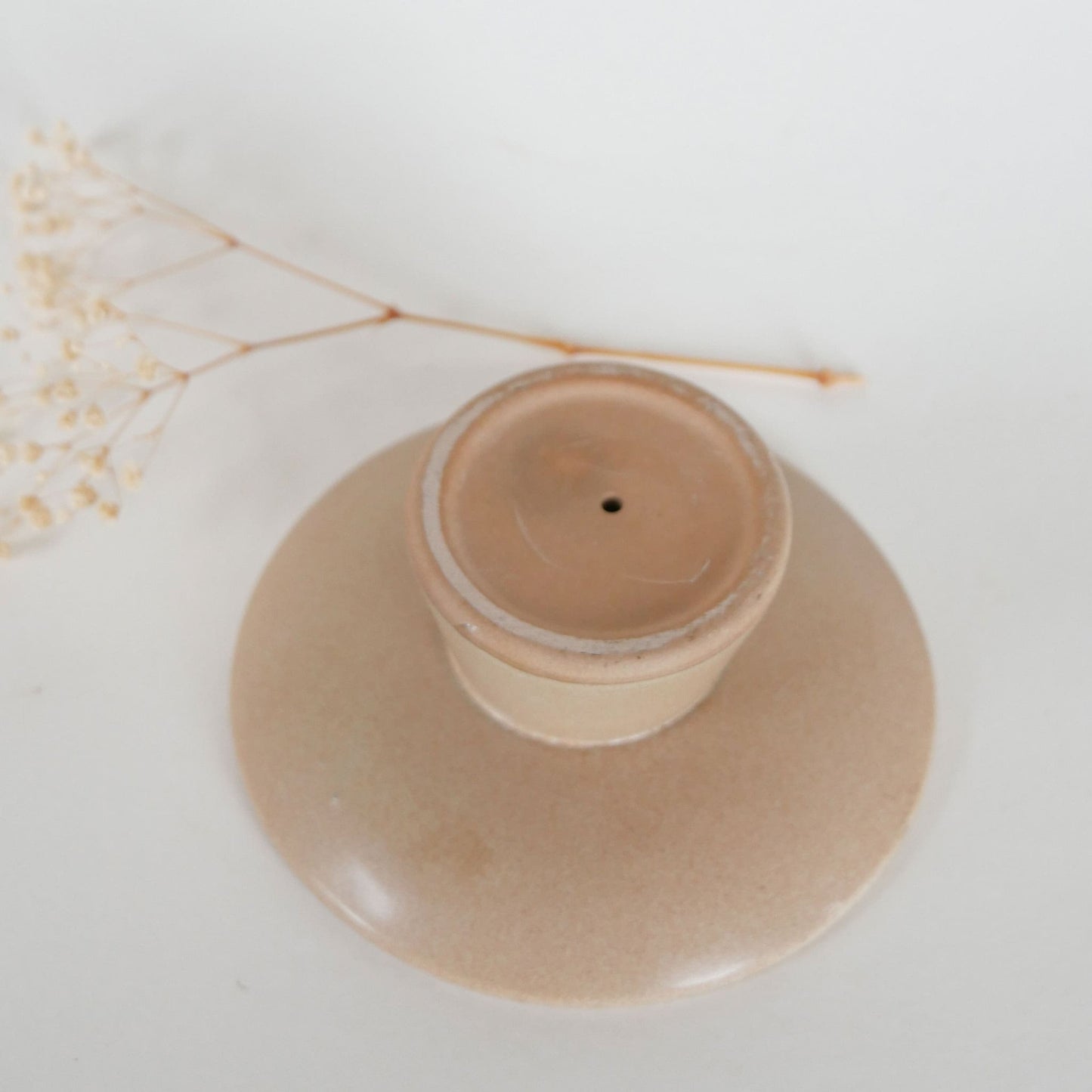 Mini Taupe Pottery Pedestal Stand, Mini Pottery Pedestal, Mini Tan Pottery Stand, Mini Cupcake Stand, Pottery Stand