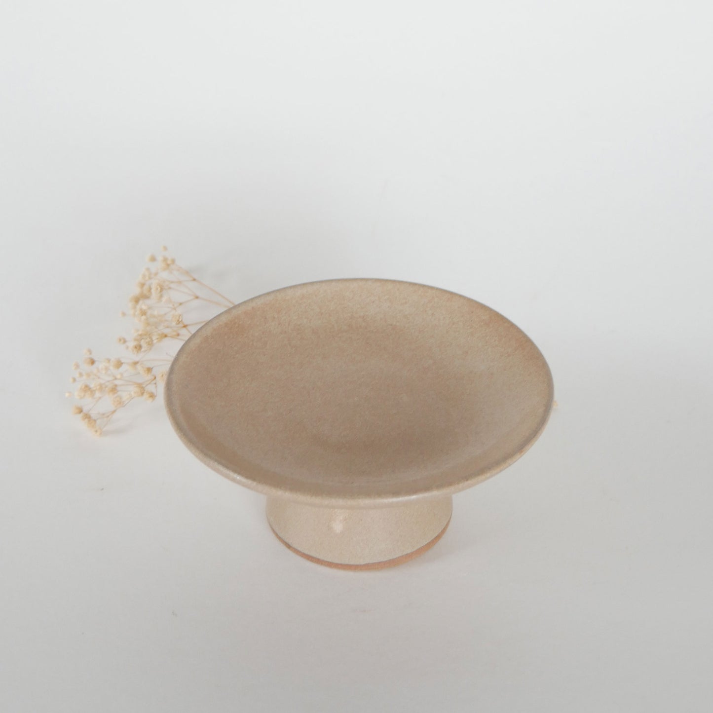 Mini Taupe Pottery Pedestal Stand, Mini Pottery Pedestal, Mini Tan Pottery Stand, Mini Cupcake Stand, Pottery Stand