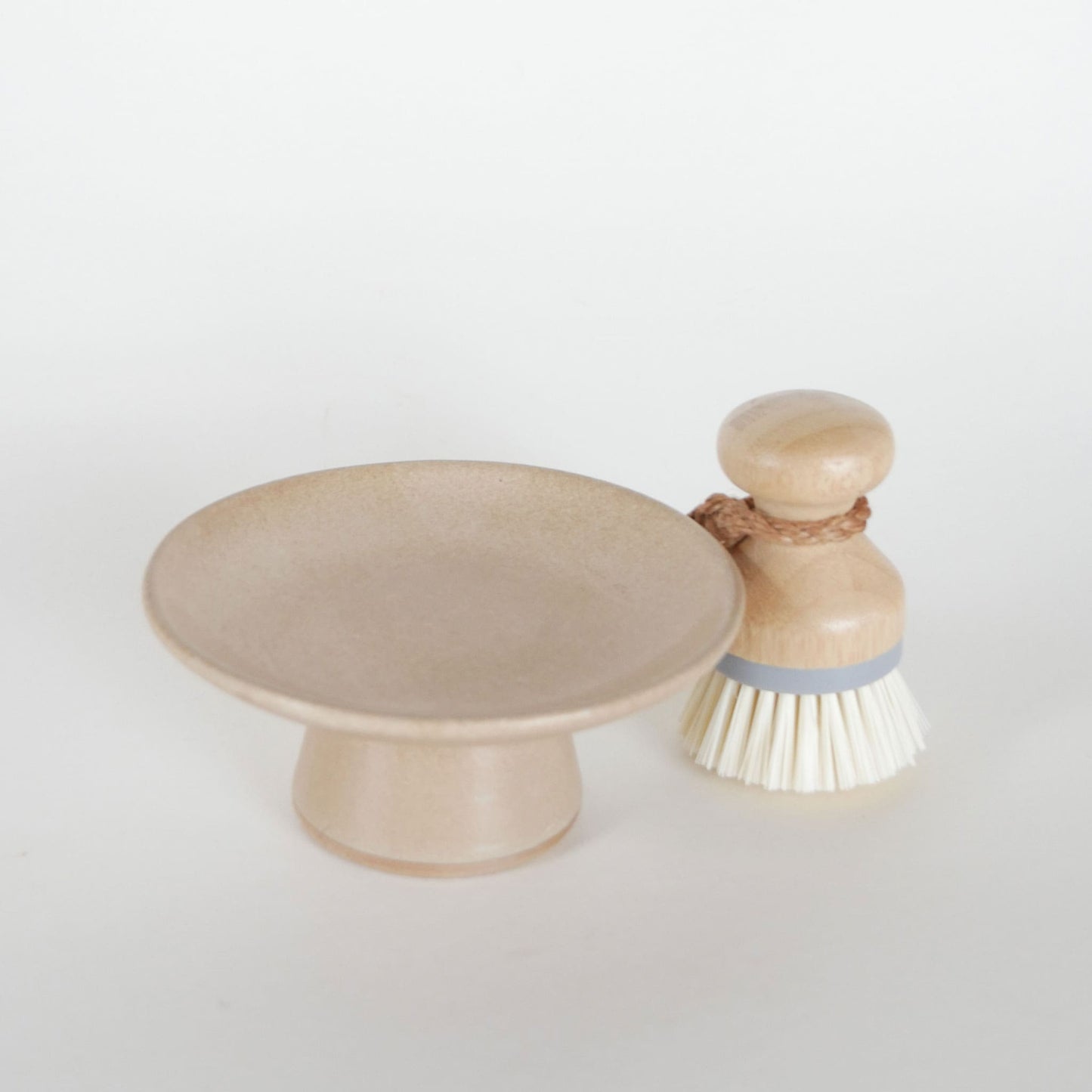 Mini Taupe Pottery Pedestal Stand, Mini Pottery Pedestal, Mini Tan Pottery Stand, Mini Cupcake Stand, Pottery Stand